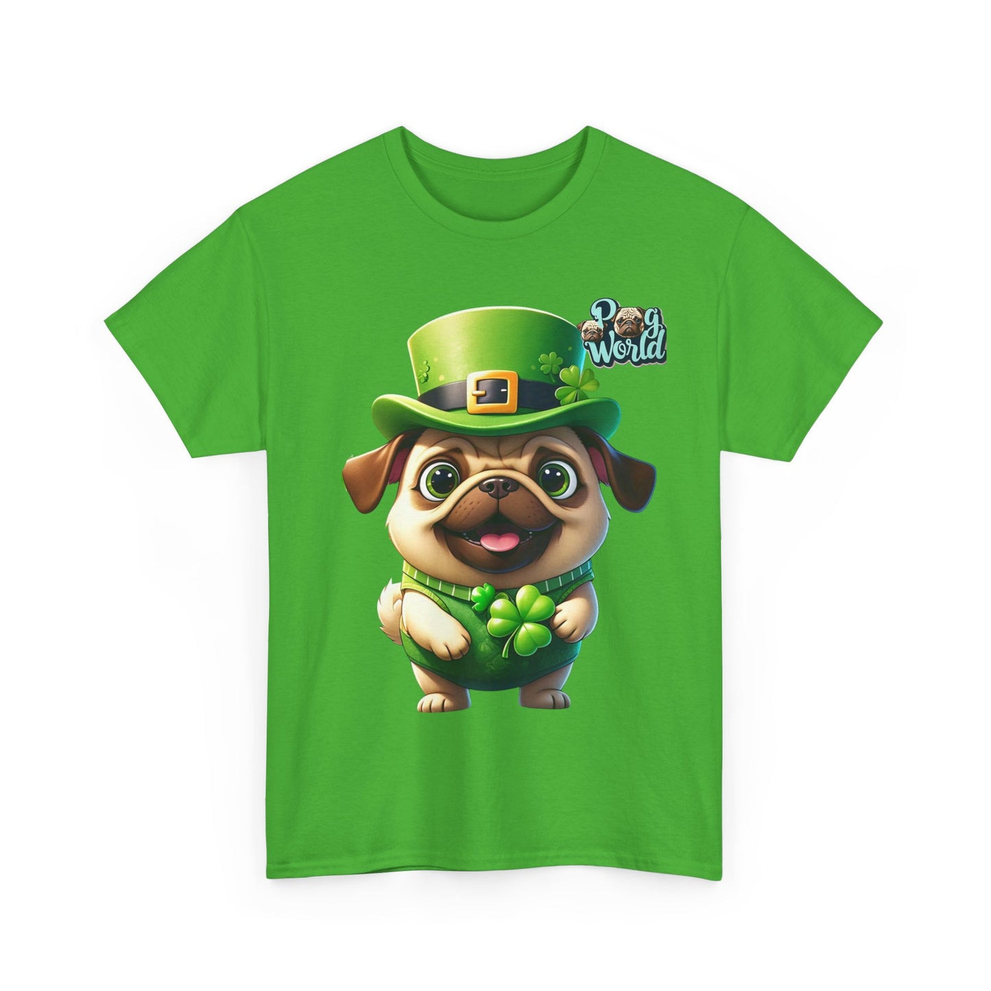 Lucky Pug Unisex Heavy Cotton Tee - St. Patrick's Day Shirt