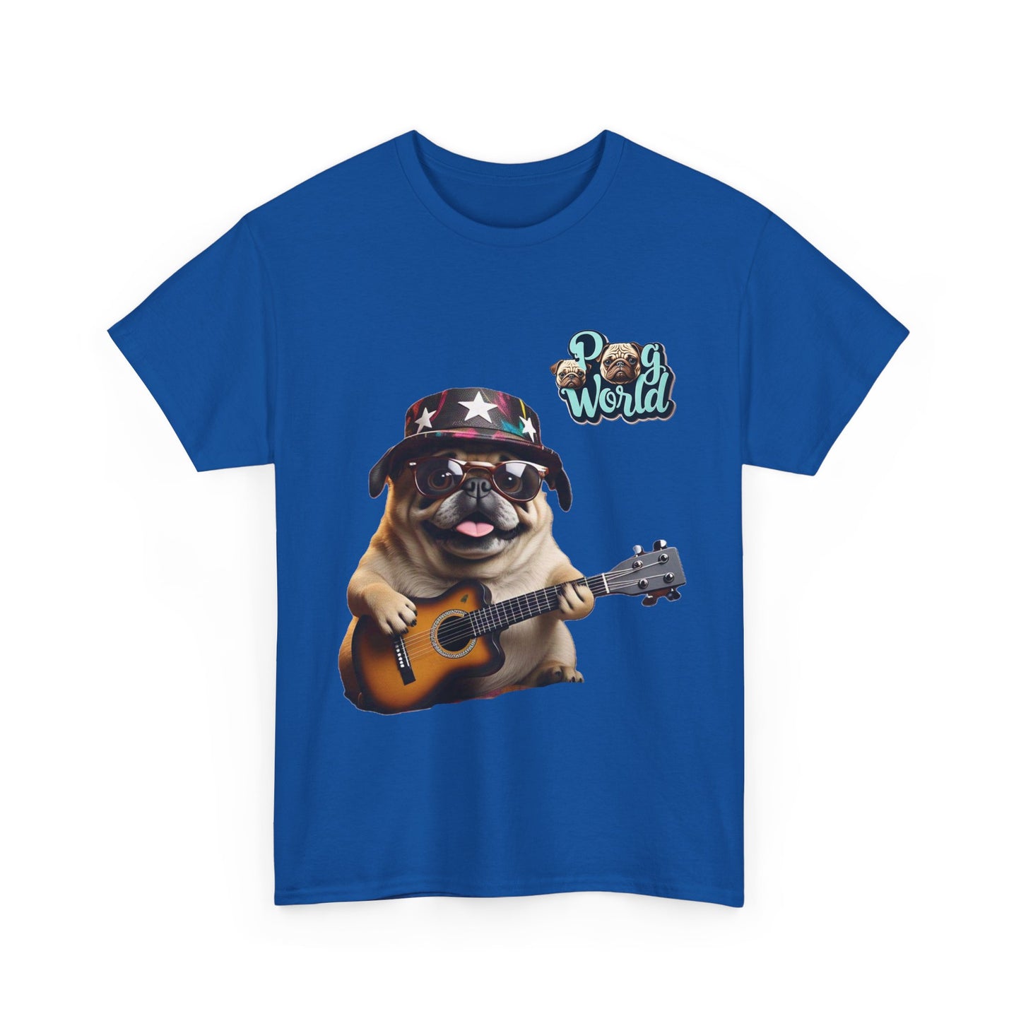 PUG WORLD GUITAR SINGER Unisex Heavy Cotton Tee