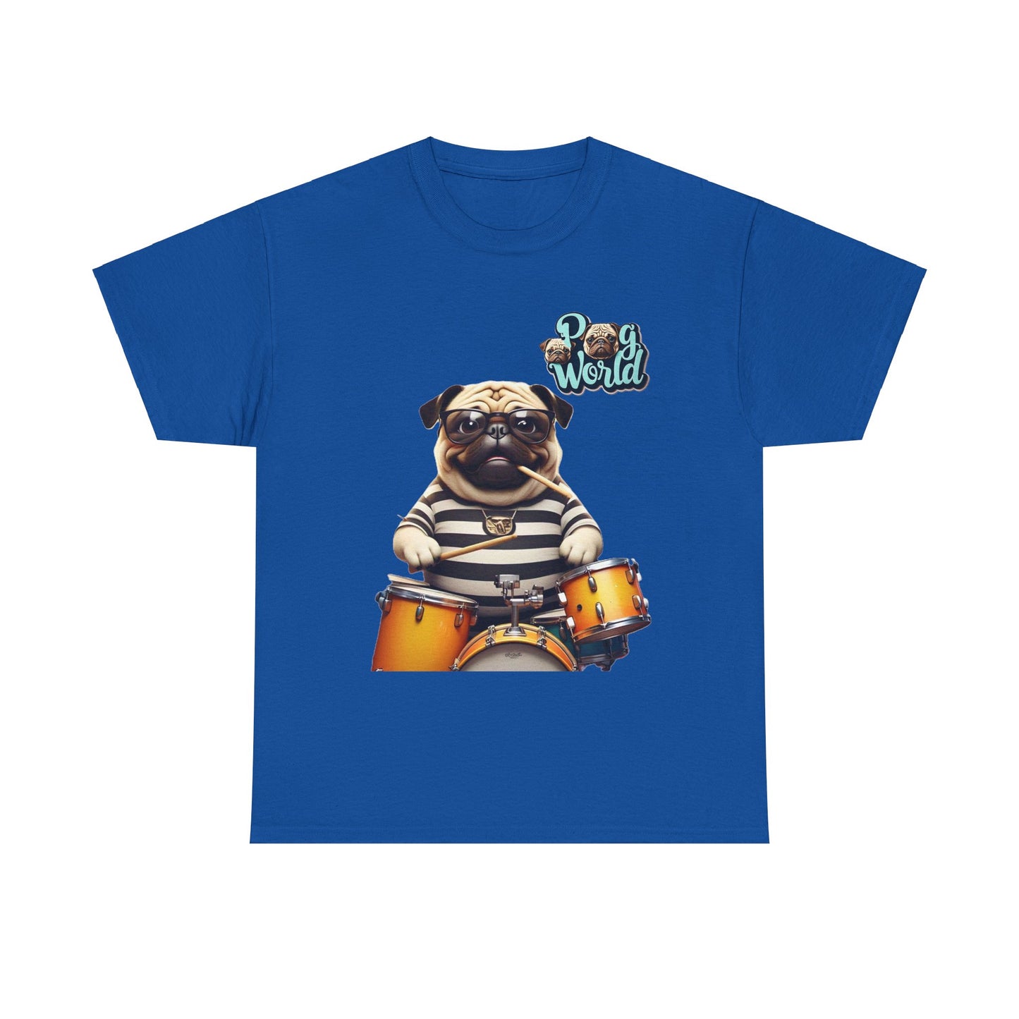 PUG WORDL DRUMMER Unisex Heavy Cotton Tee