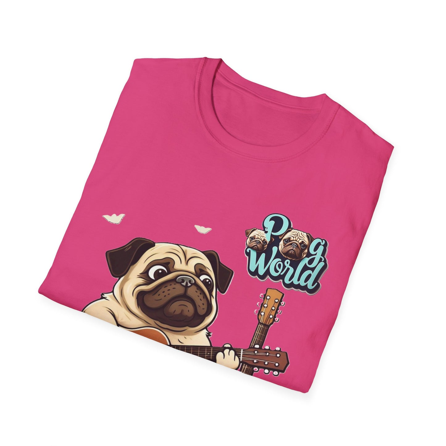 PUG WORDL GUITAR Unisex Softstyle T-Shirt