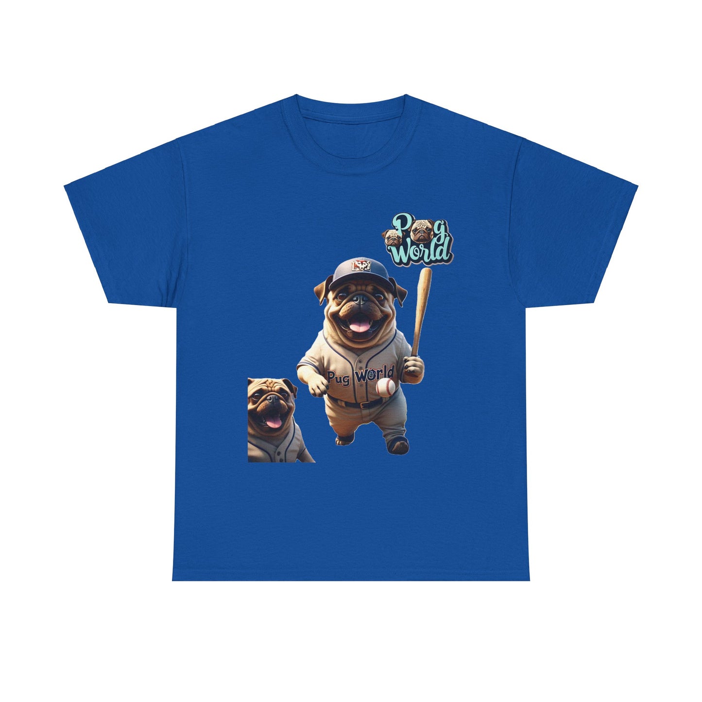 PUG WORLD BASEBALL Unisex Heavy Cotton Tee