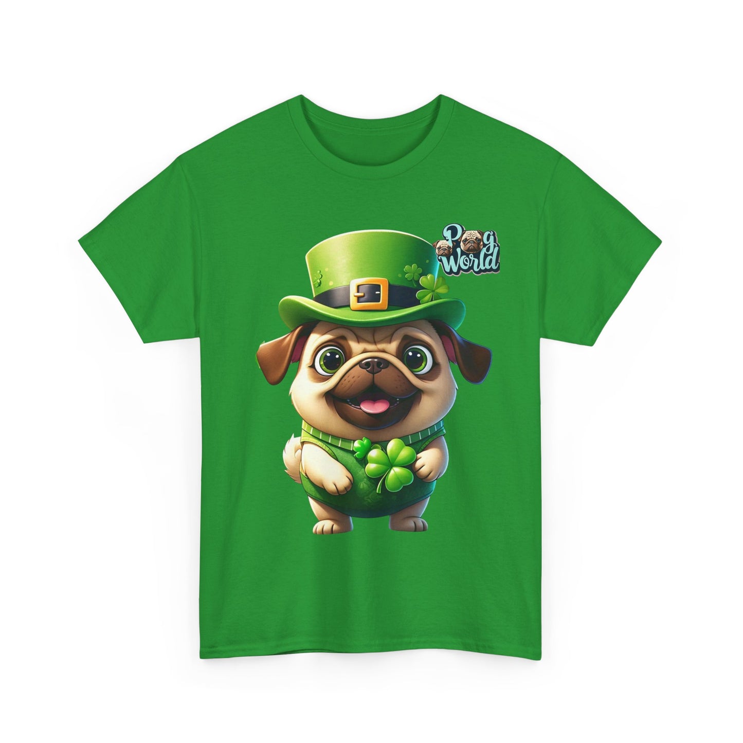 Lucky Pug Unisex Heavy Cotton Tee - St. Patrick's Day Shirt