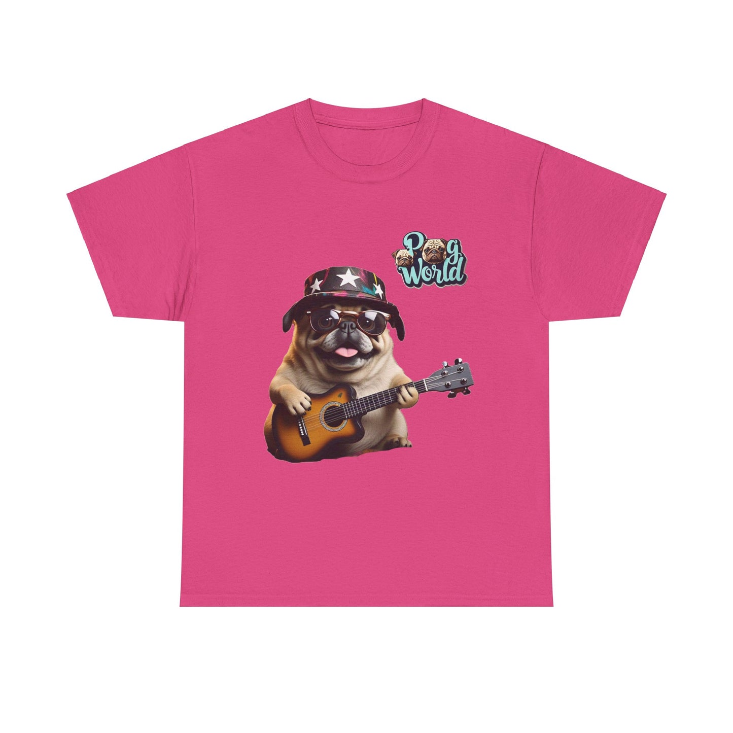 PUG WORLD GUITAR SINGER Unisex Heavy Cotton Tee