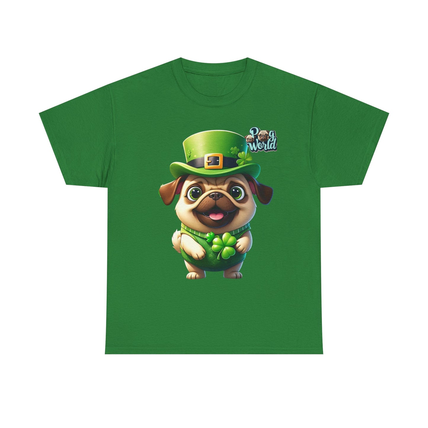 Lucky Pug Unisex Heavy Cotton Tee - St. Patrick's Day Shirt