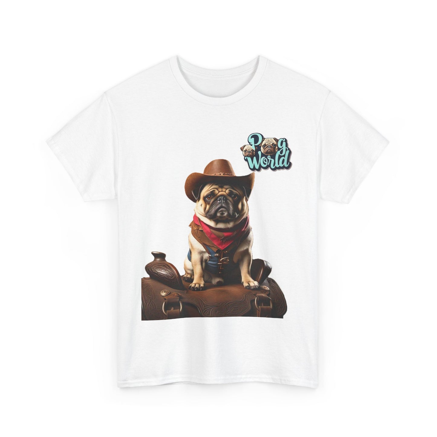 PUG WORLD COWBOY Unisex Heavy Cotton Tee