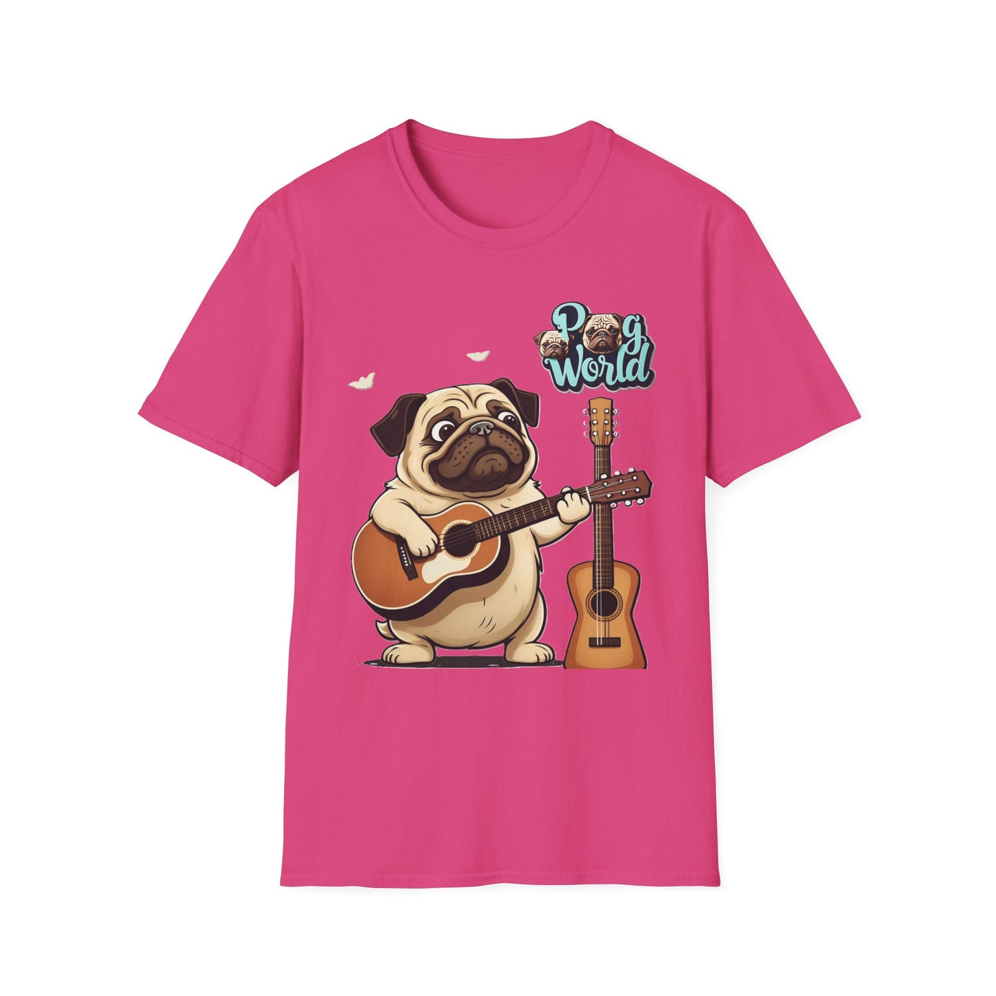 PUG WORDL GUITAR Unisex Softstyle T-Shirt