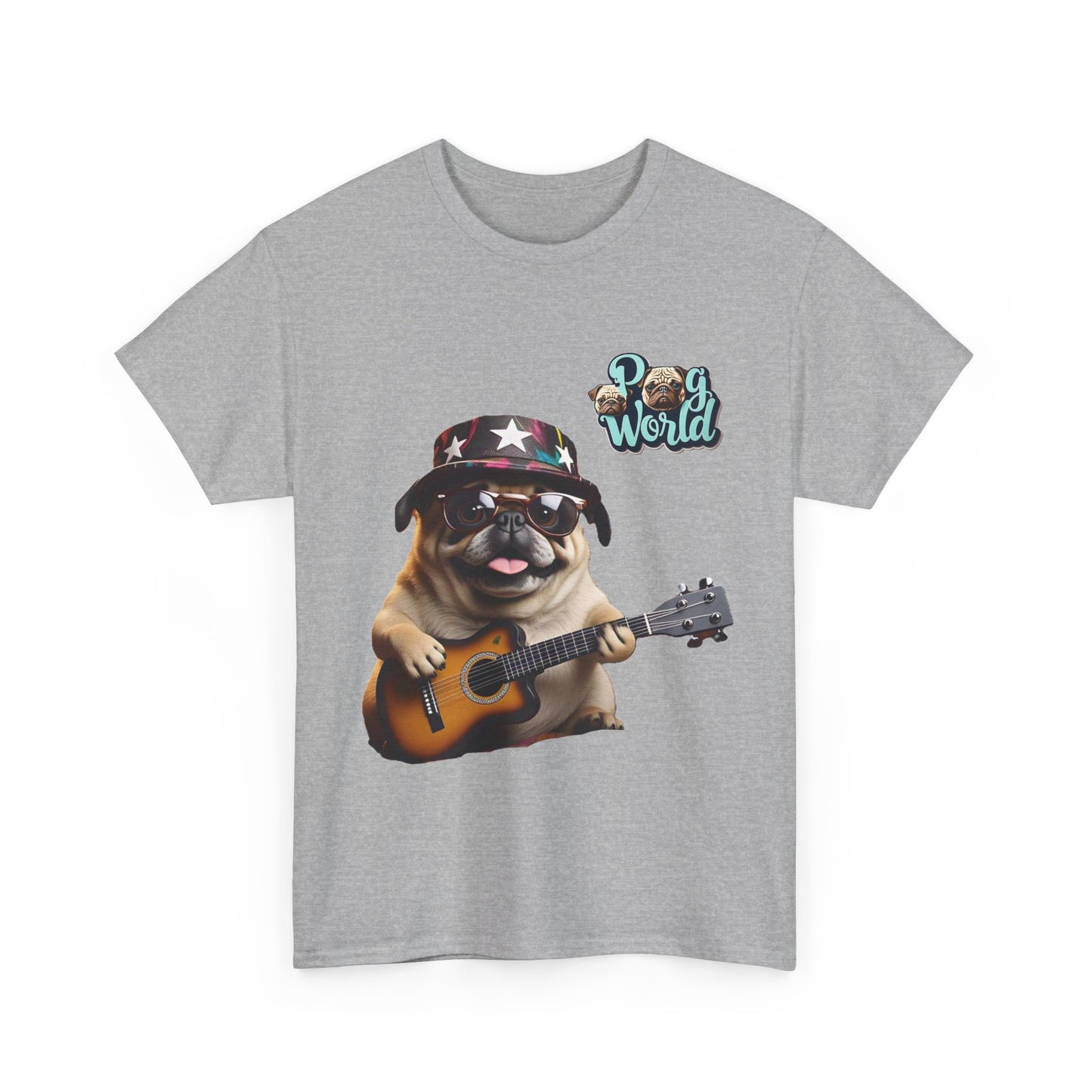 PUG WORLD GUITAR SINGER Unisex Heavy Cotton Tee