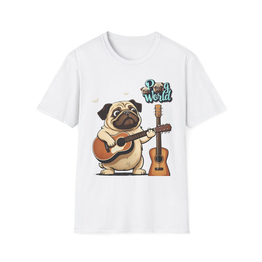 PUG WORDL GUITAR Unisex Softstyle T-Shirt