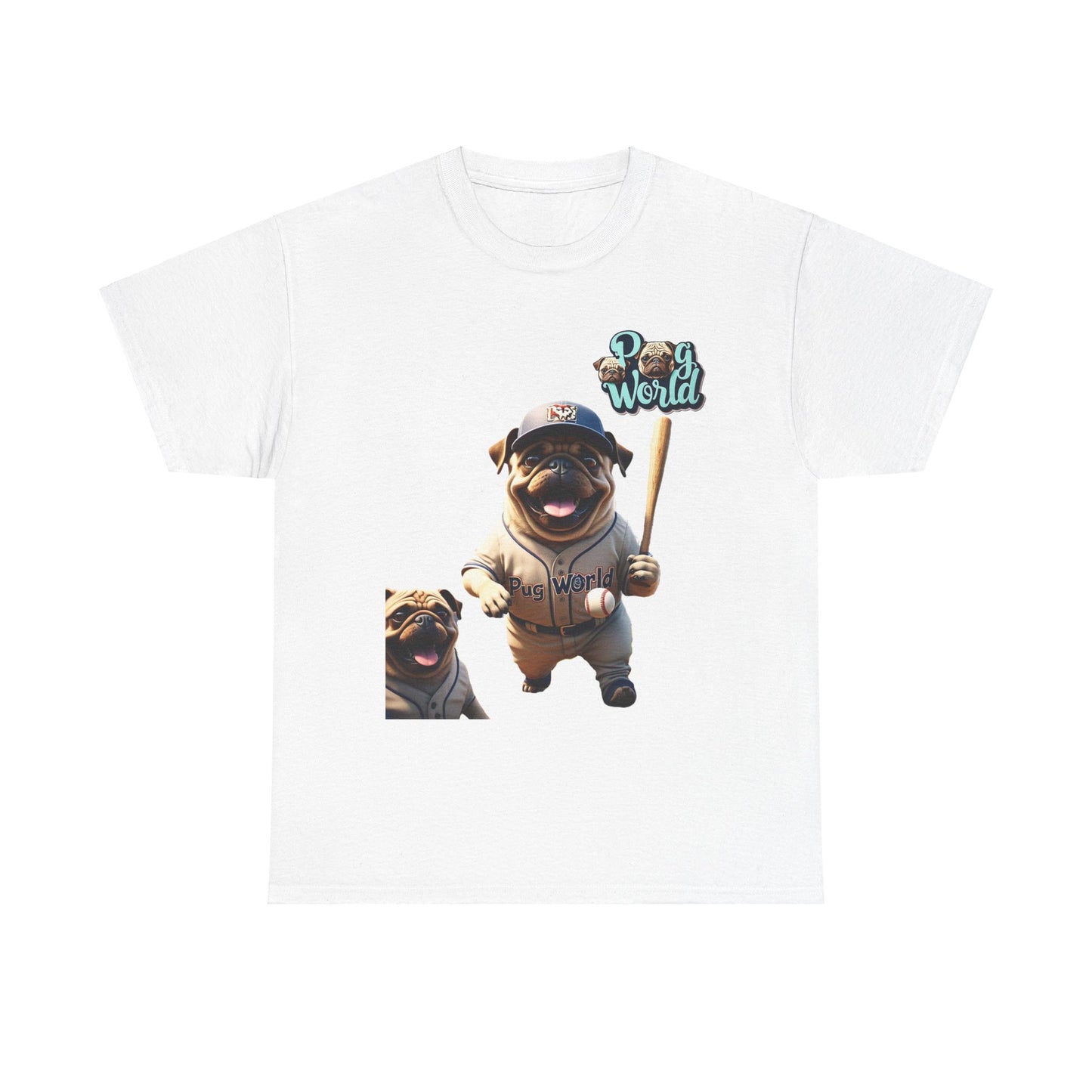 PUG WORLD BASEBALL Unisex Heavy Cotton Tee