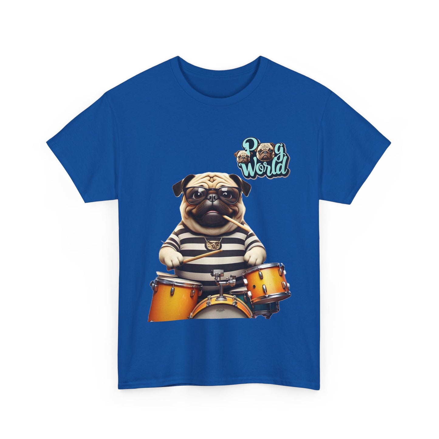 PUG WORDL DRUMMER Unisex Heavy Cotton Tee