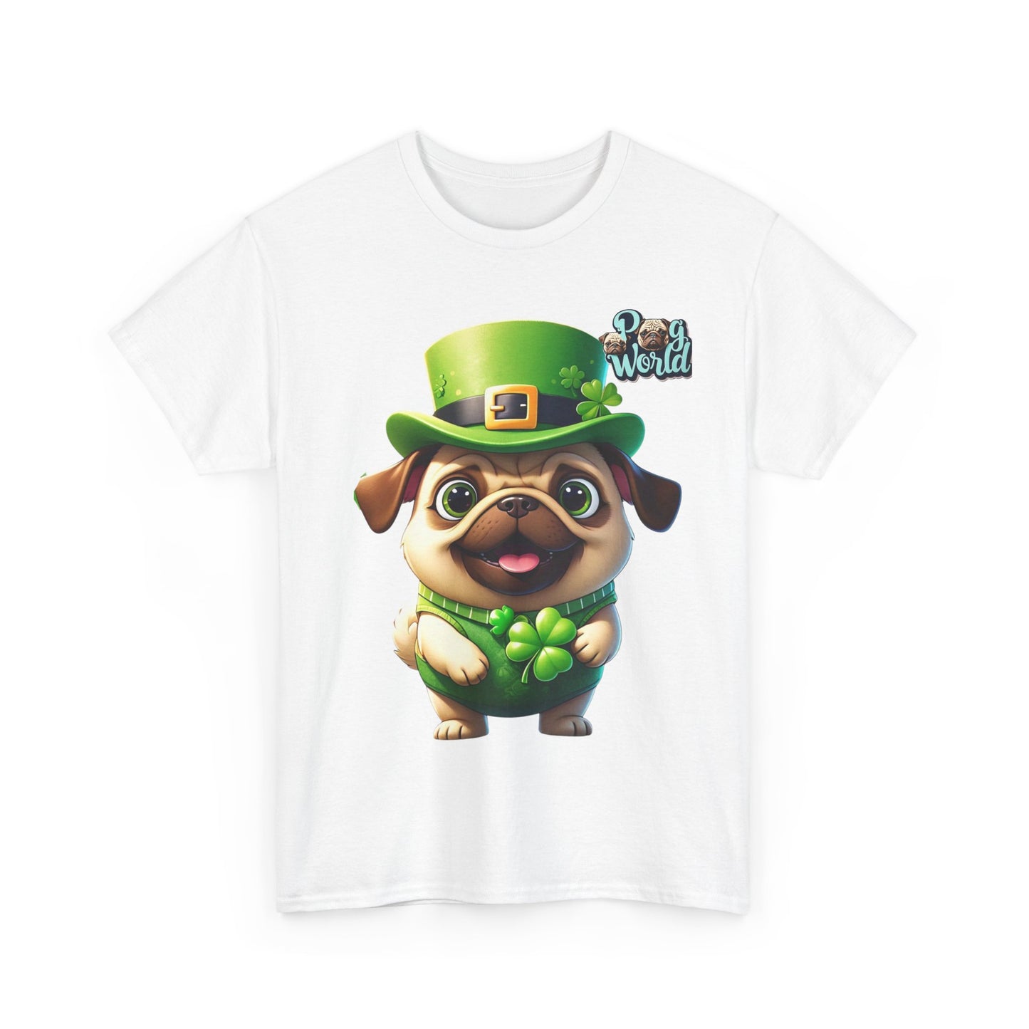 Lucky Pug Unisex Heavy Cotton Tee - St. Patrick's Day Shirt