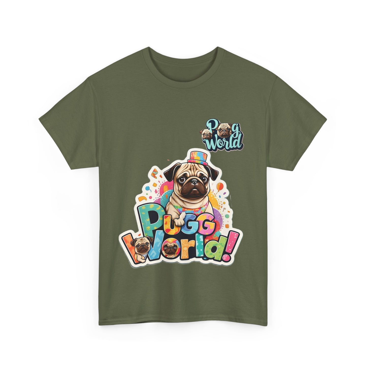 PUG WORDL BIRTHDAY Unisex Heavy Cotton Tee