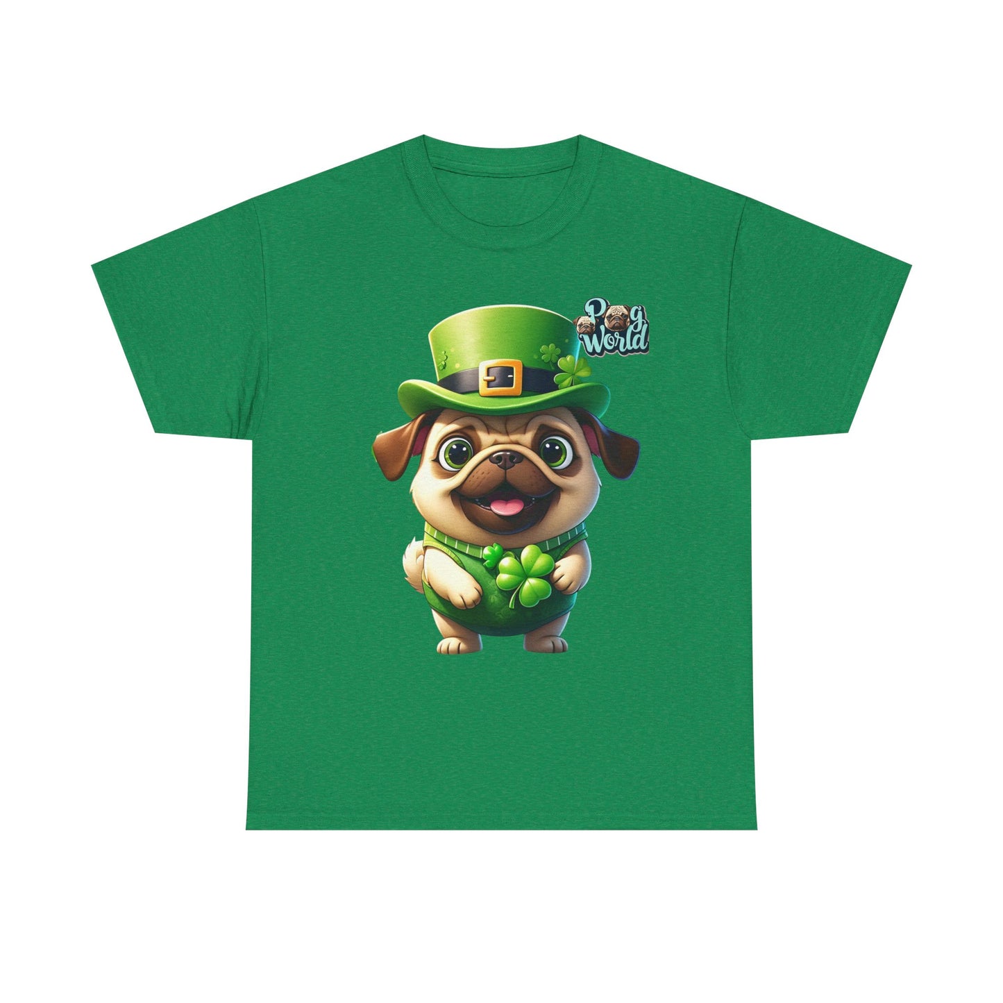 Lucky Pug Unisex Heavy Cotton Tee - St. Patrick's Day Shirt