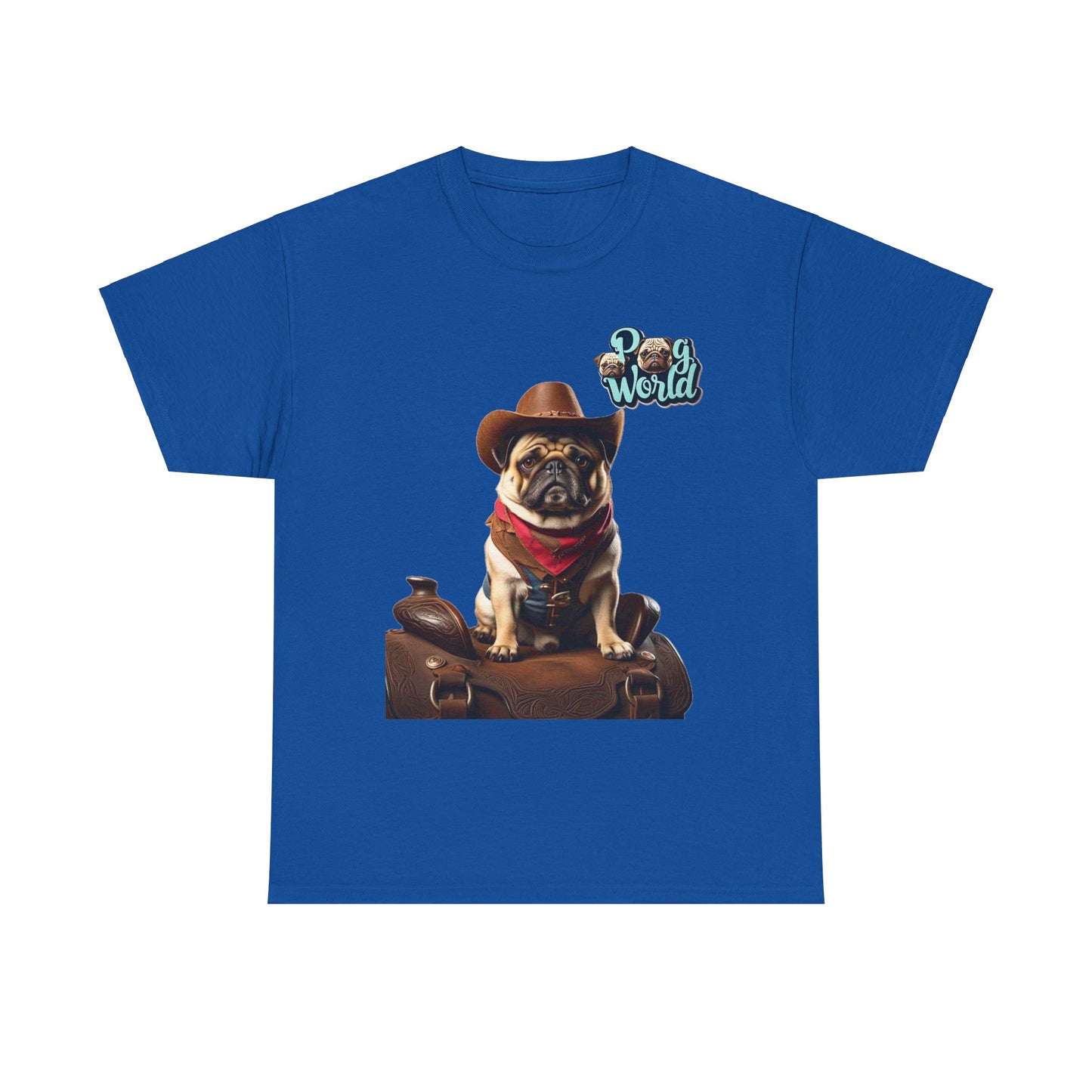 PUG WORLD COWBOY Unisex Heavy Cotton Tee