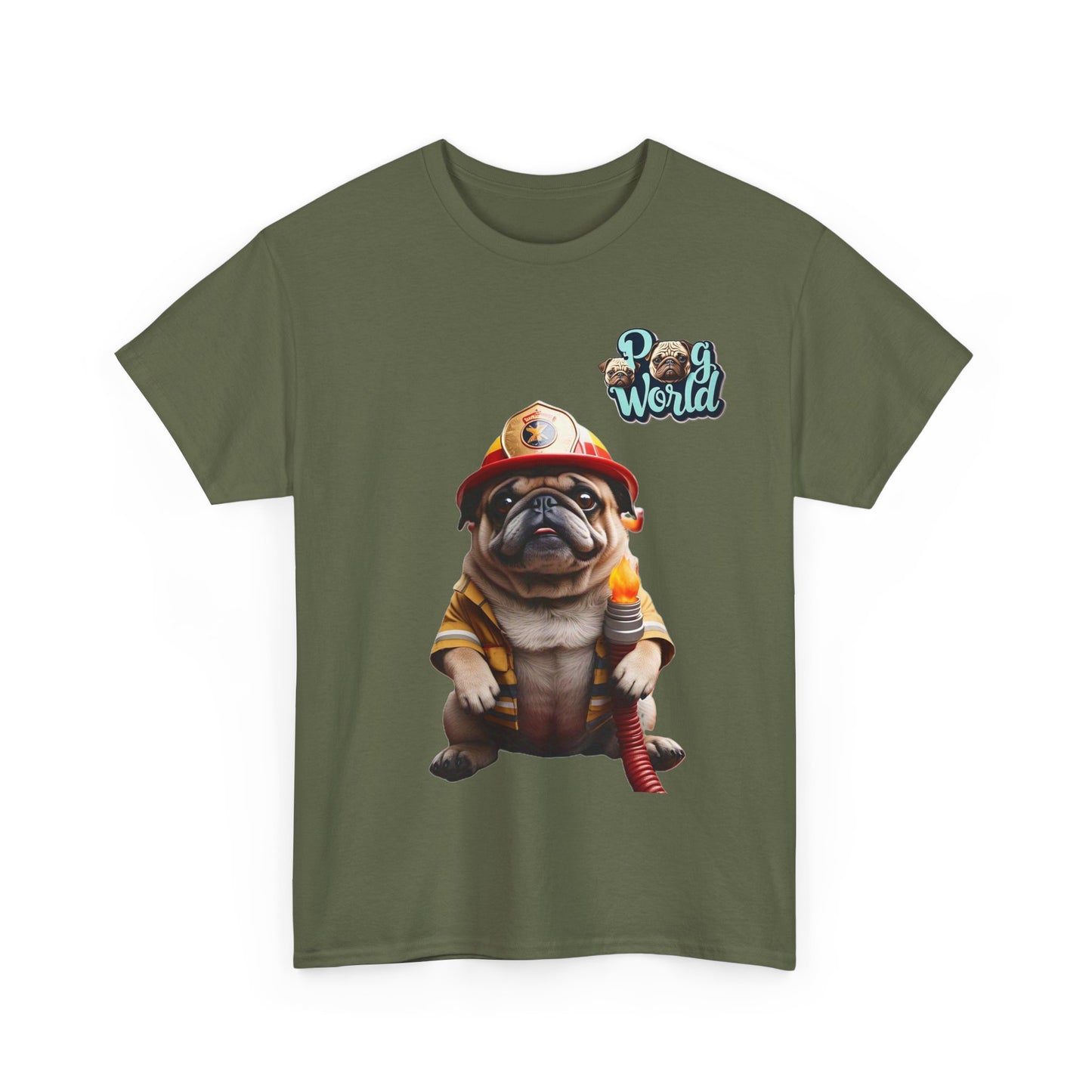 PUG WORDL FIREFIGHTER Unisex Heavy Cotton Tee