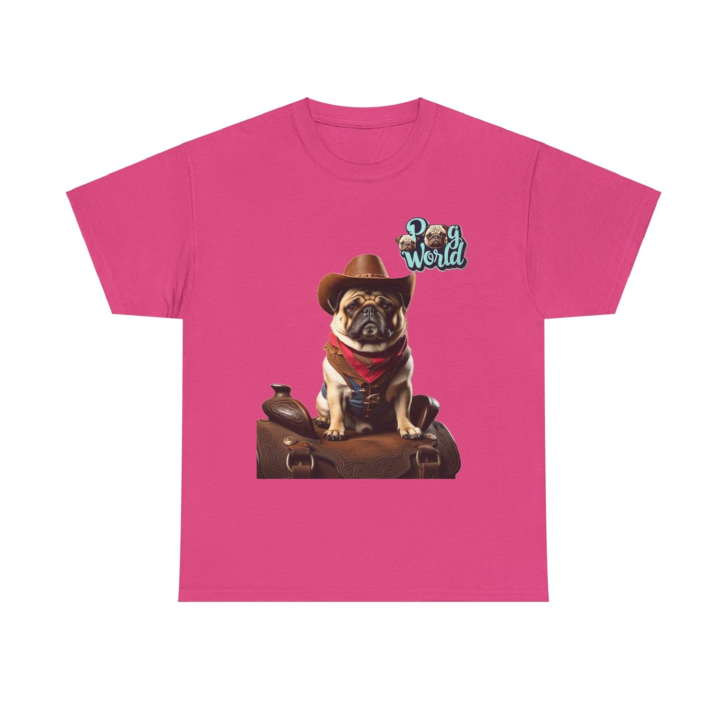 PUG WORLD COWBOY Unisex Heavy Cotton Tee