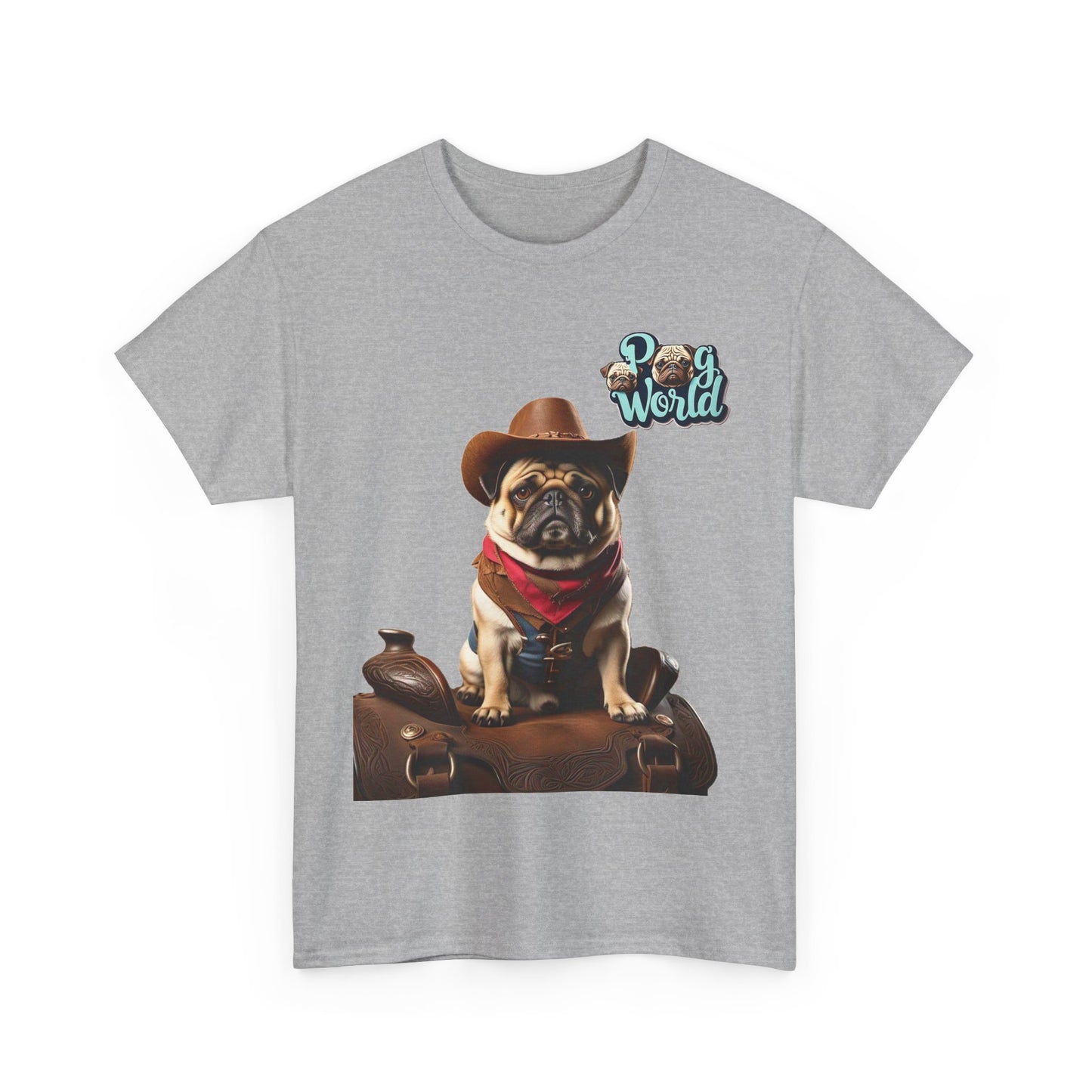 PUG WORLD COWBOY Unisex Heavy Cotton Tee